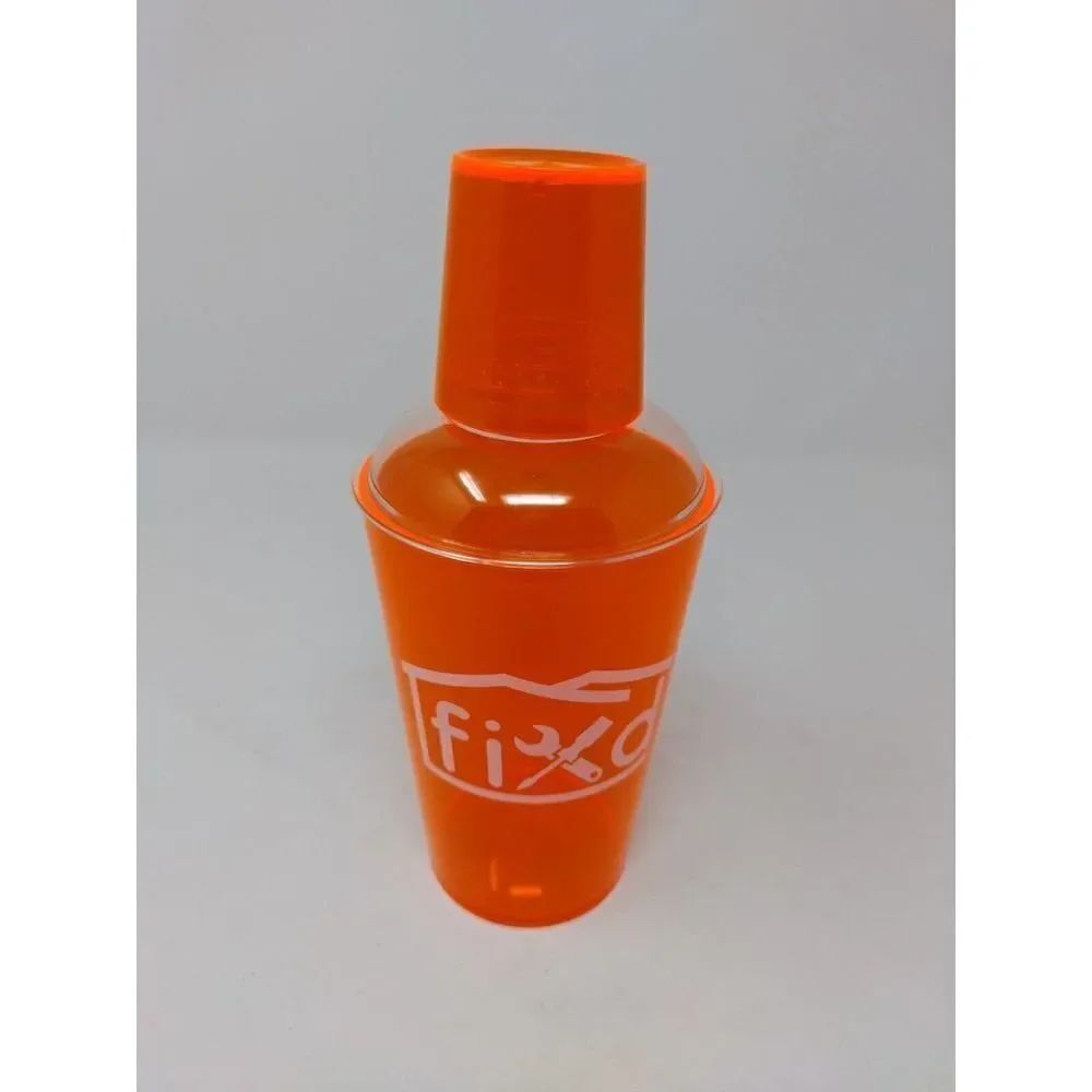 Fixd Cocktail Shaker Orange Plastic Medium Size for All your cool drinks yum yum